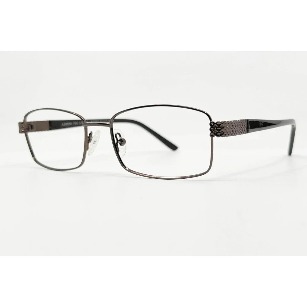 London Fog Eyeglasses Mens Brown LF002 C1 Full Rim Rectangular 52-17-140
